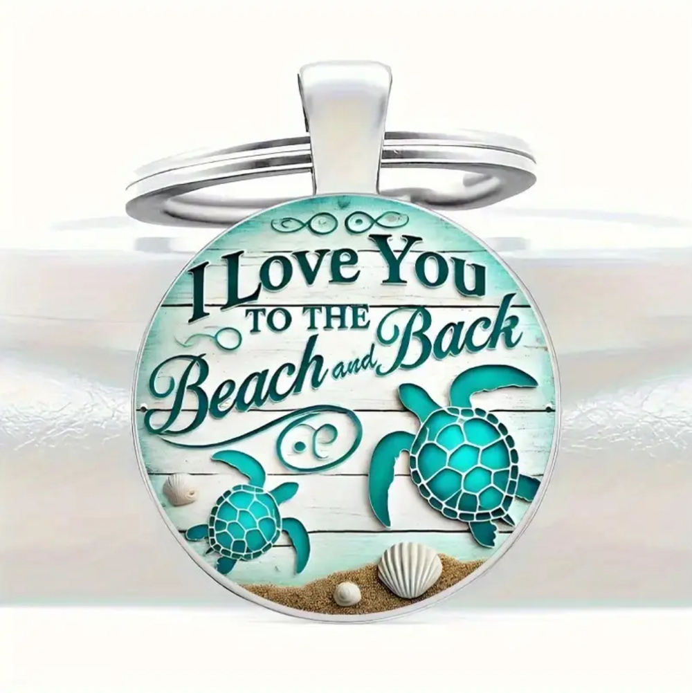 3/$25 I Love You To The Beach and Back Sea Turtles Keychain NEW